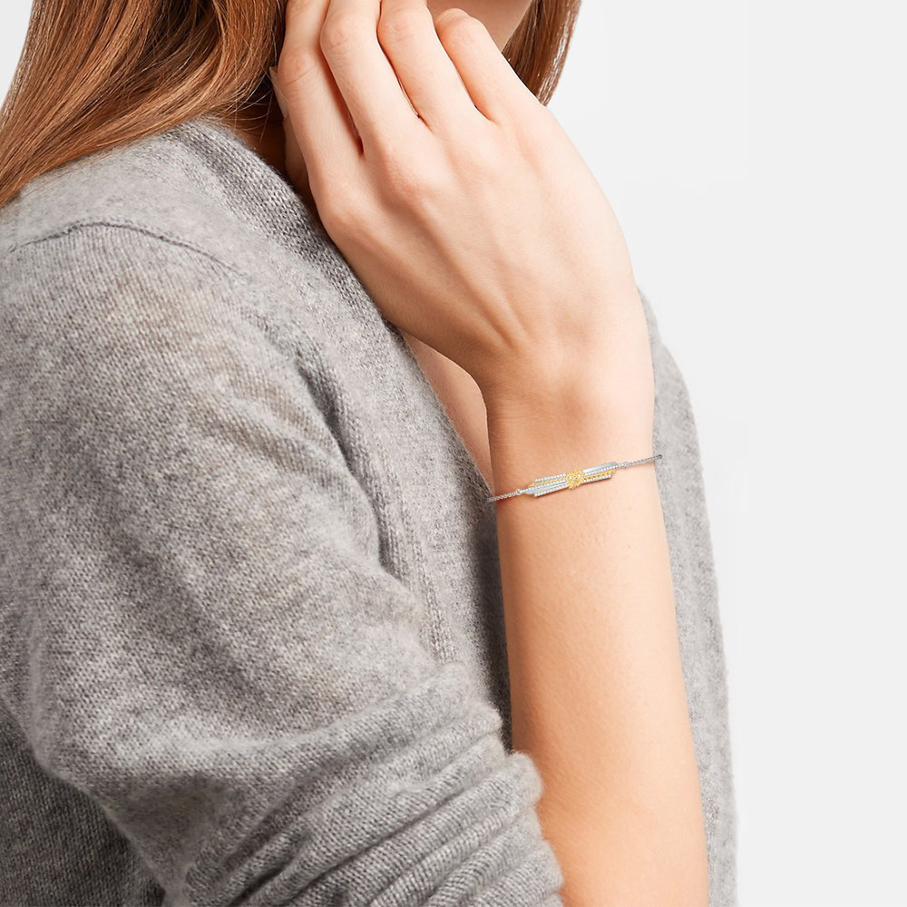 Heart Knot Bars Chain Bracelet image number 2