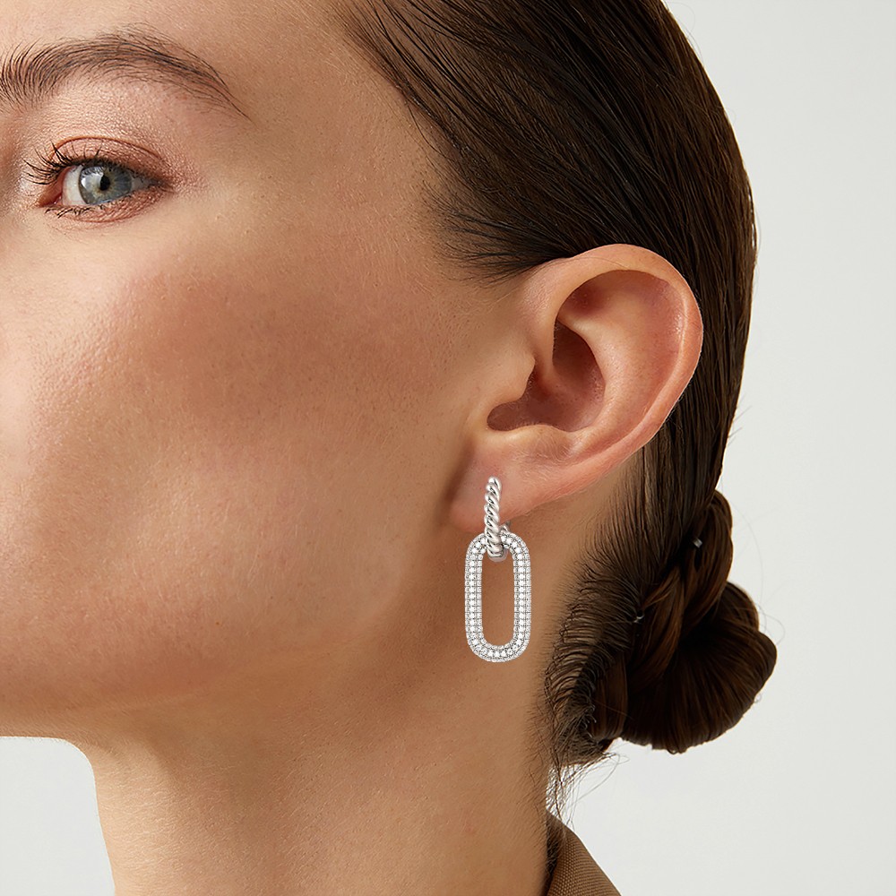 Twisted Rope Hoop Earrings image number 5