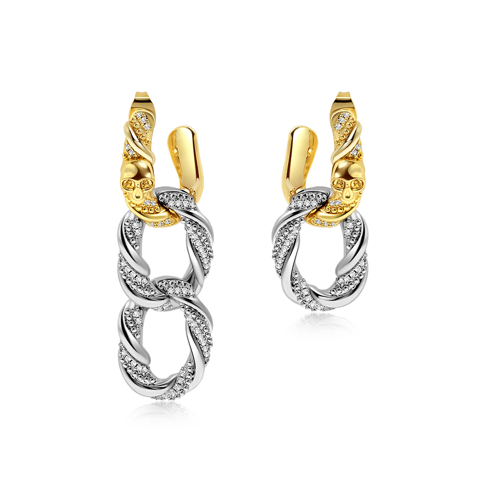 Removable Twisted Rope Skull Earrings image number 0