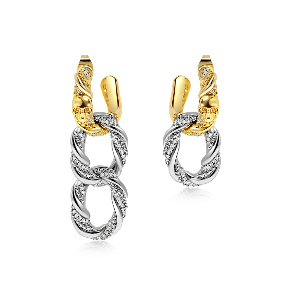 Removable Twisted Rope Skull Earrings image number 0