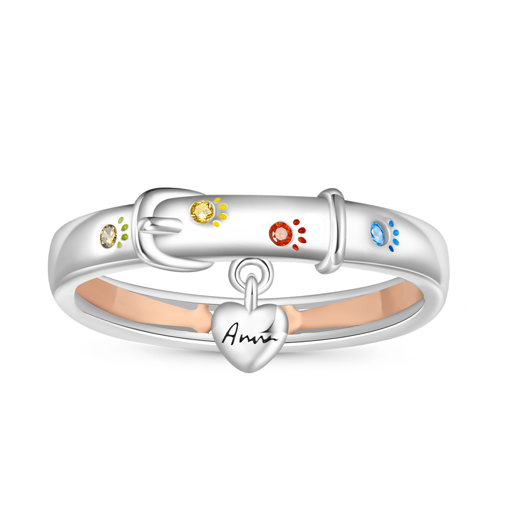 Collar Paw Print Band Ring image number 0