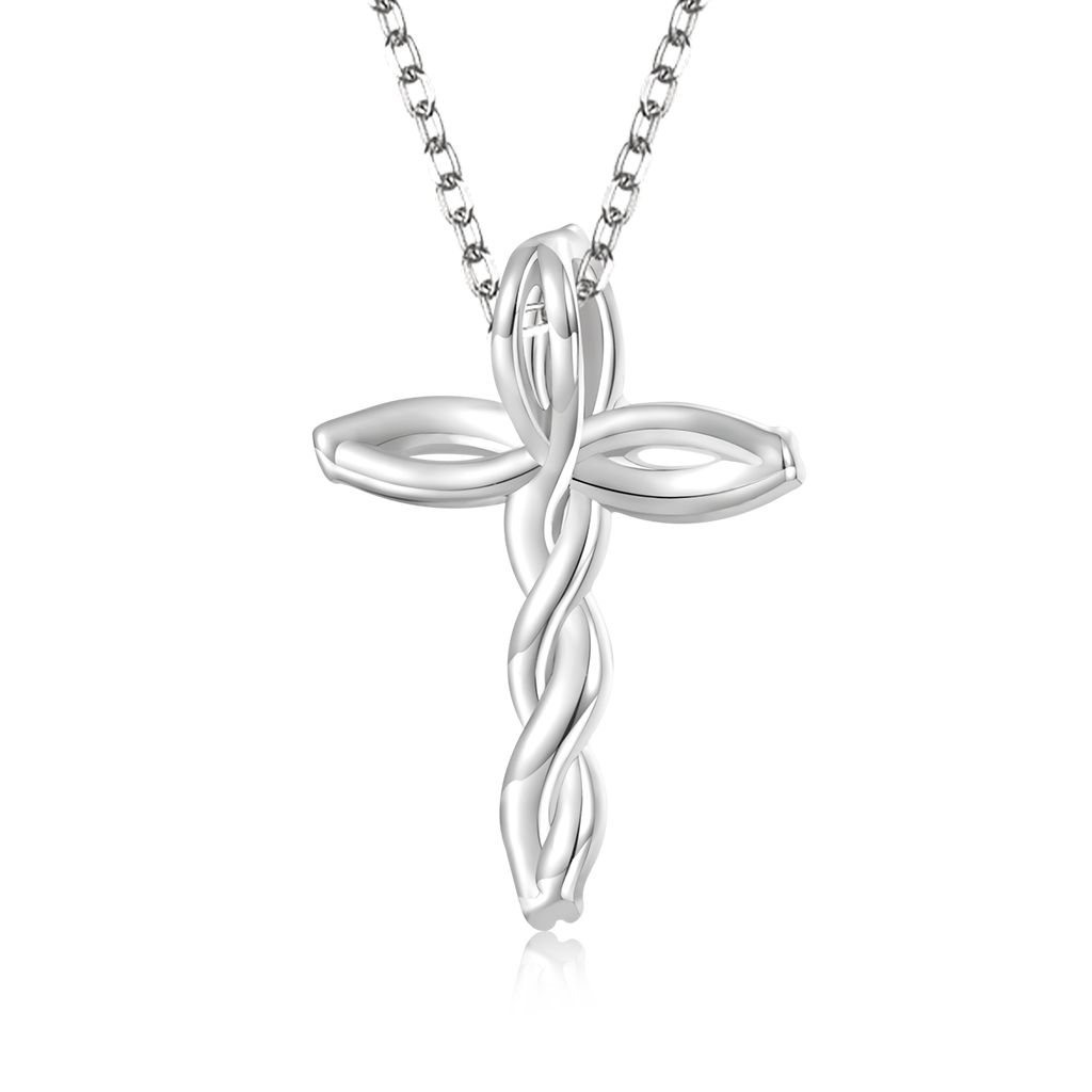 Retro Diamonds Cross Necklace image number 3