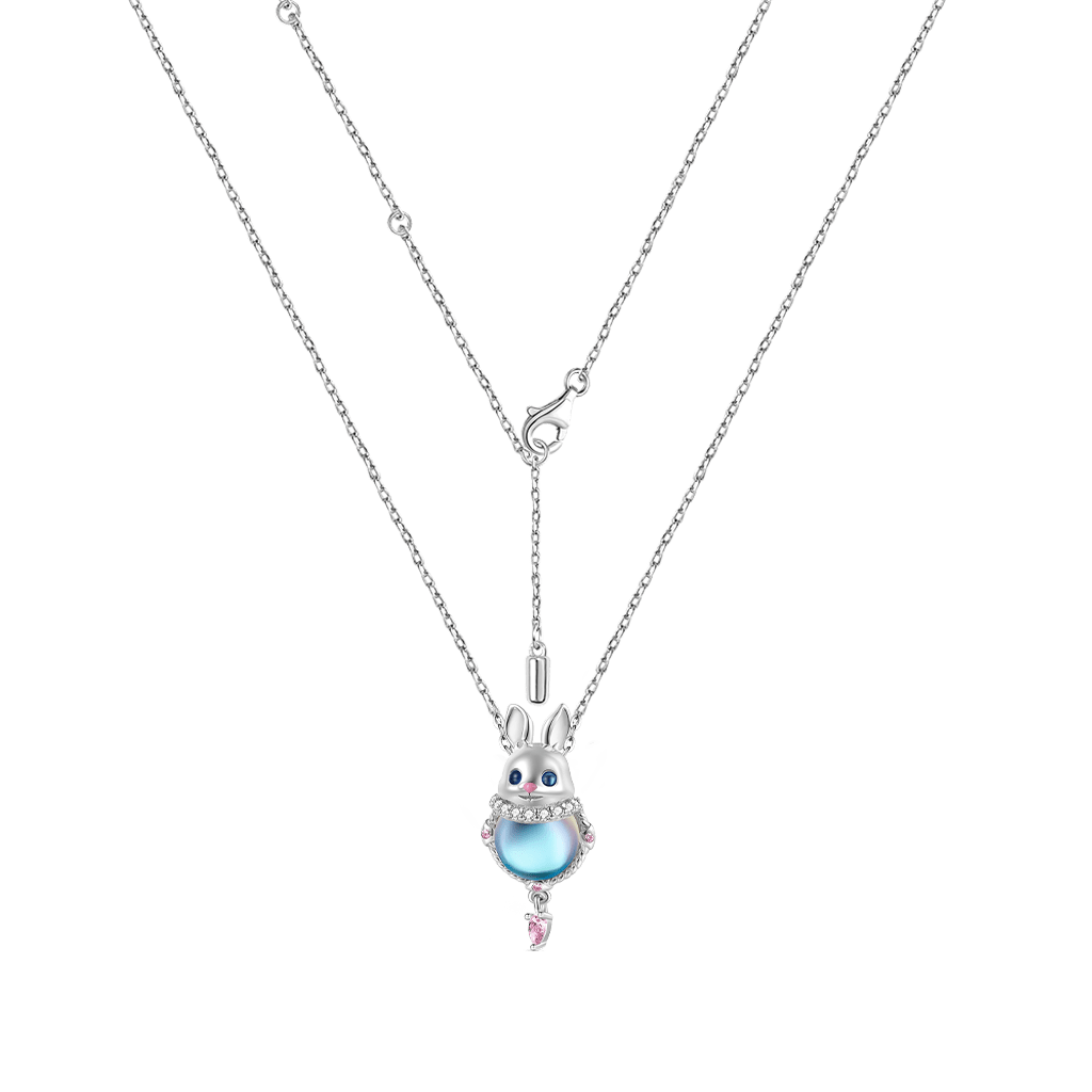 Moonstone Easter Rabbit Necklace image number 1