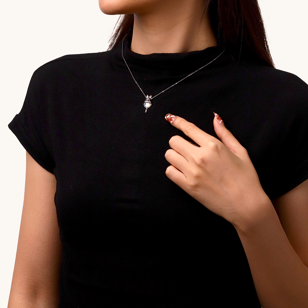 Moonstone Easter Rabbit Necklace image number 4