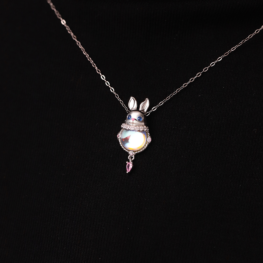 Moonstone Easter Rabbit Necklace image number 5