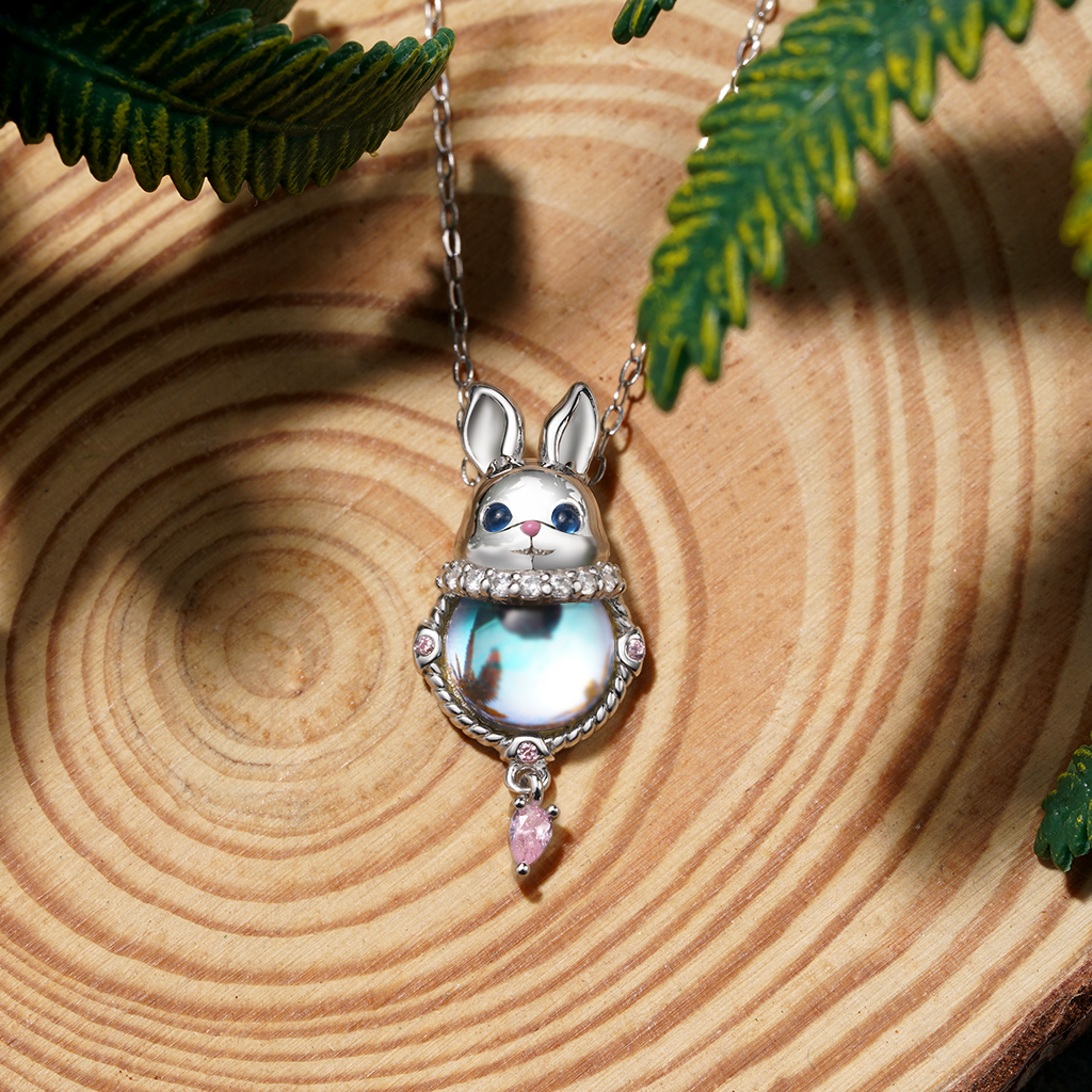 Moonstone Easter Rabbit Necklace image number 3