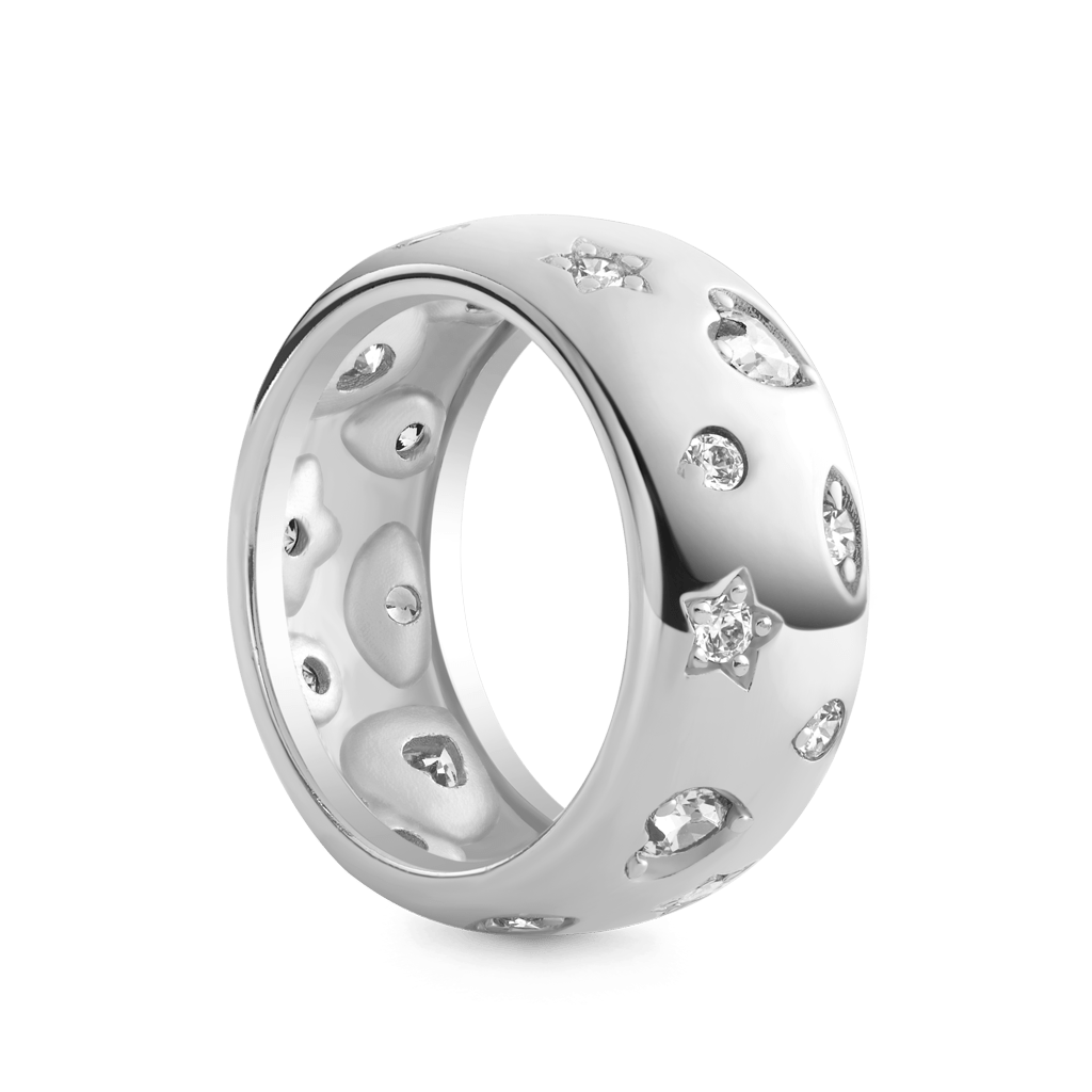 Silver Color Mixed Shape Ring image number 1