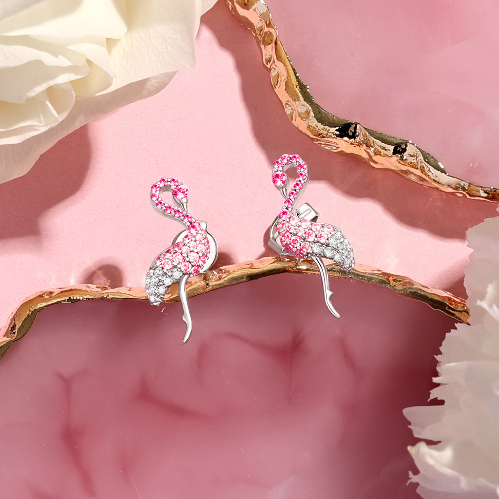 Pink Flamingo Earrings image number 3