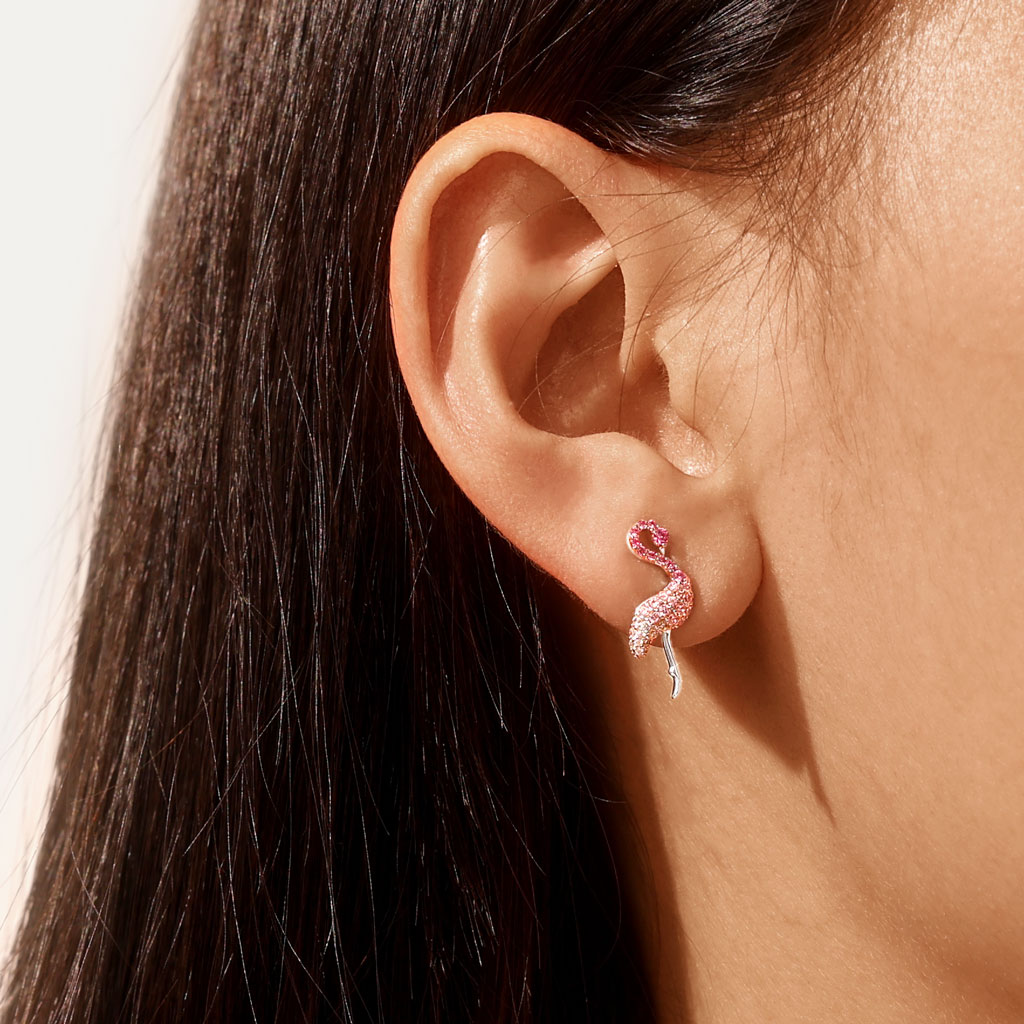 Pink Flamingo Earrings image number 4