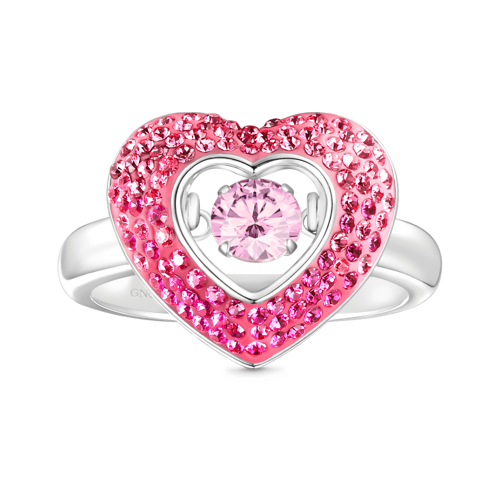 Sparkling Pavé Heart Dancing Ring image number 5