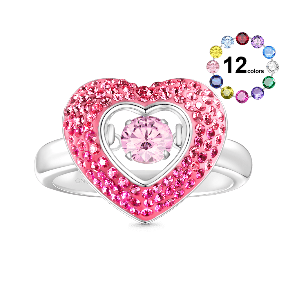 Sparkling Pavé Heart Dancing Ring image number 1