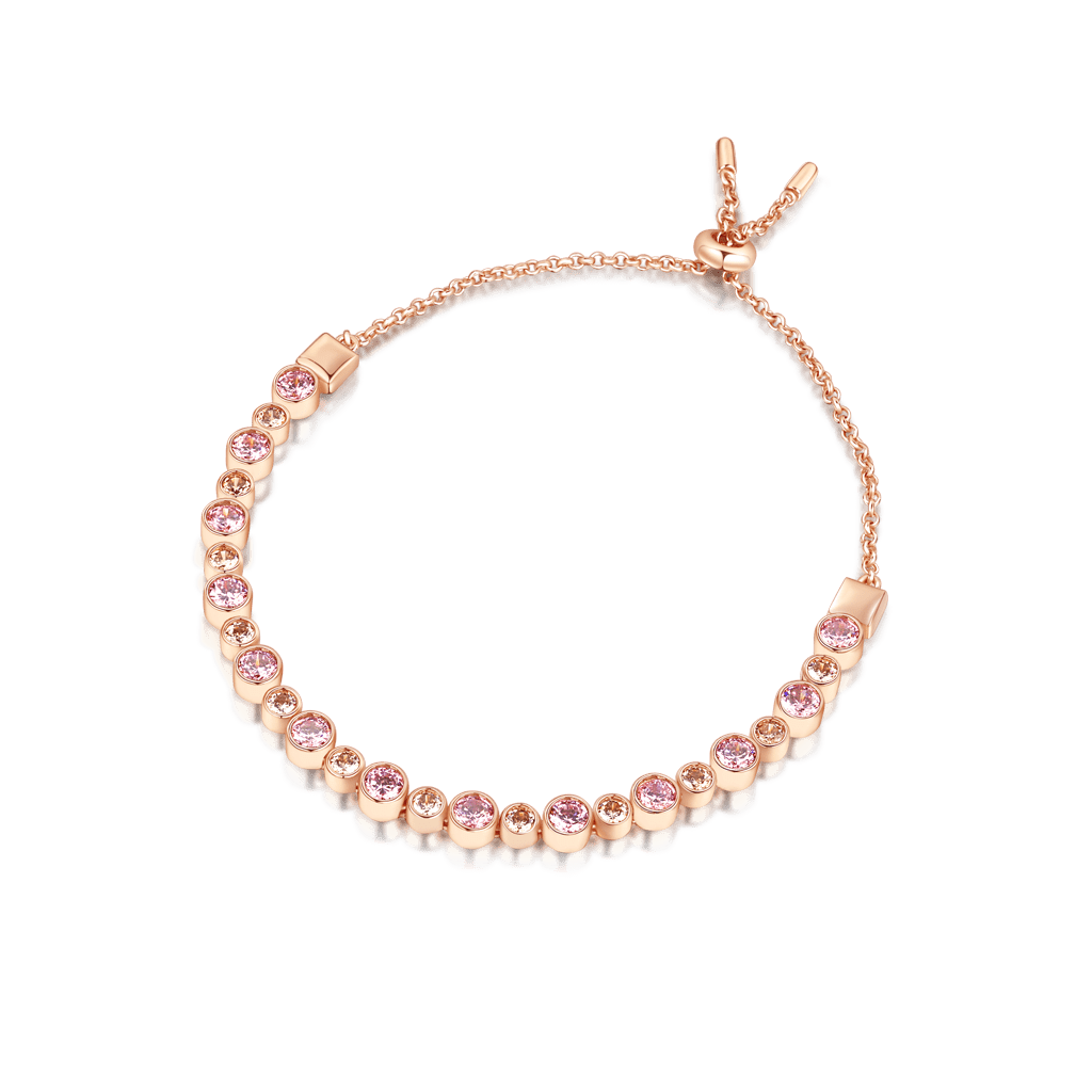 Morganite & Citrine Bezel Chain Bracelet image number 0