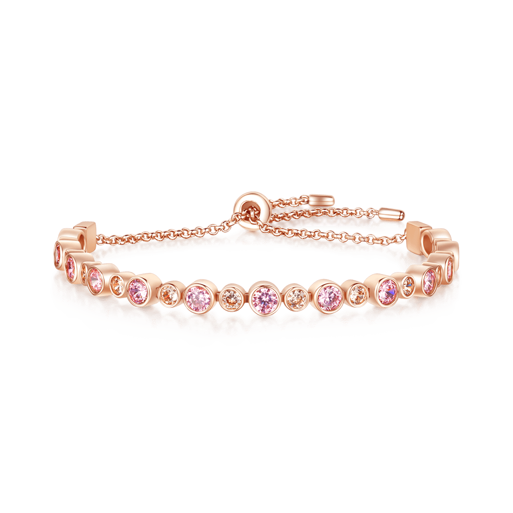 Morganite & Citrine Bezel Chain Bracelet image number 2