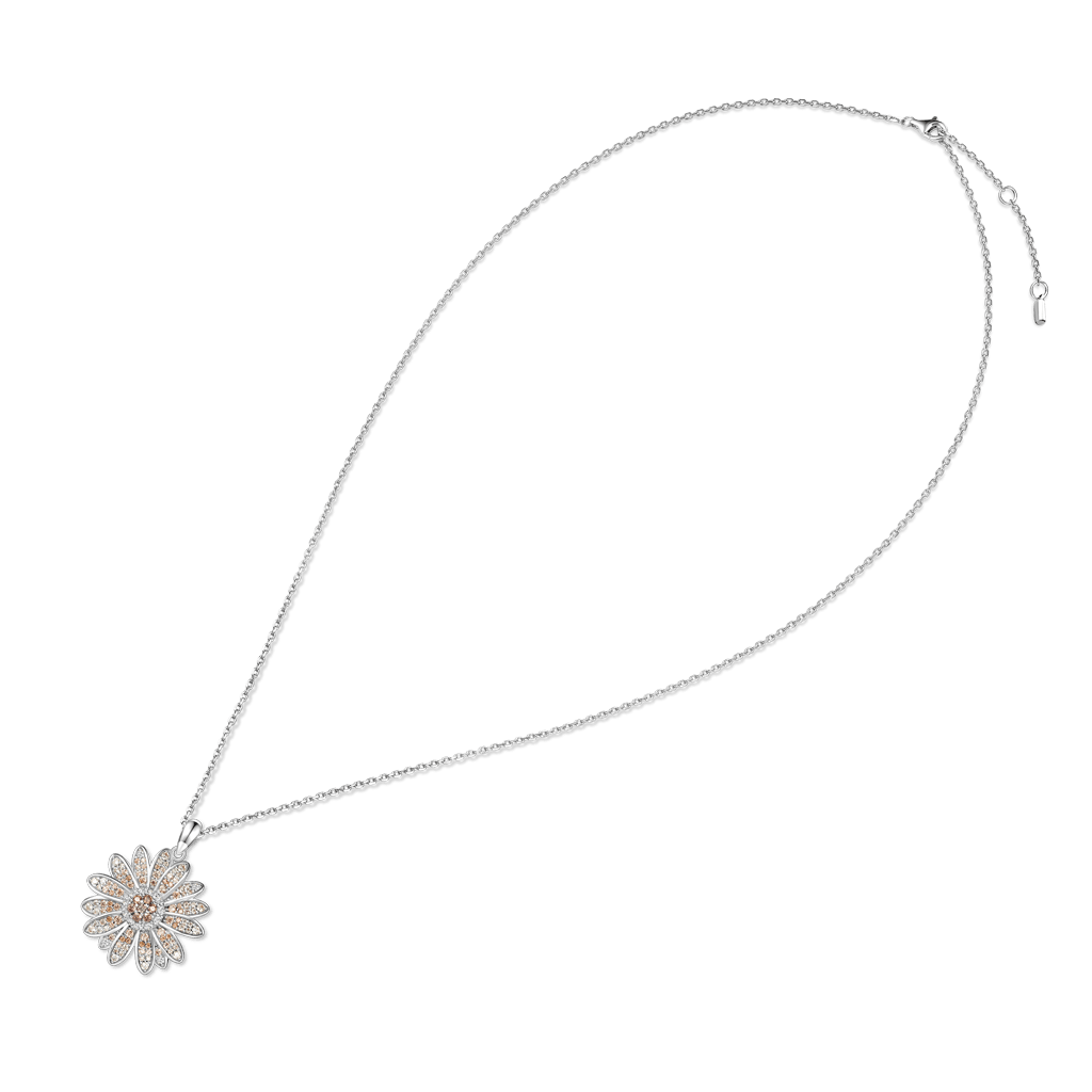 Daisy Flower Pavé Necklace image number 2