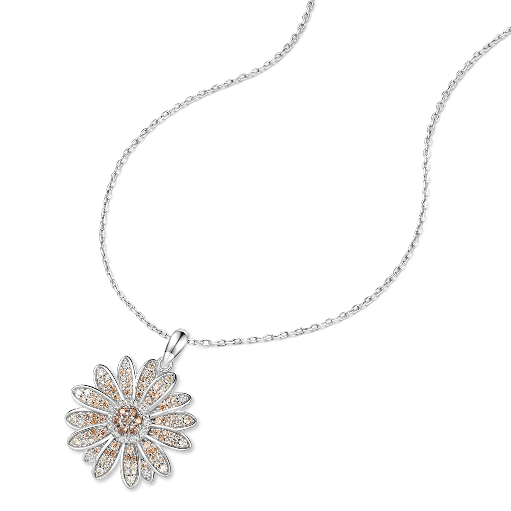 Daisy Flower Pavé Necklace image number 1