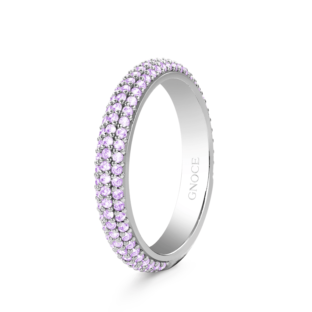 Amethyst Petit Signature Pavé Band image number 1