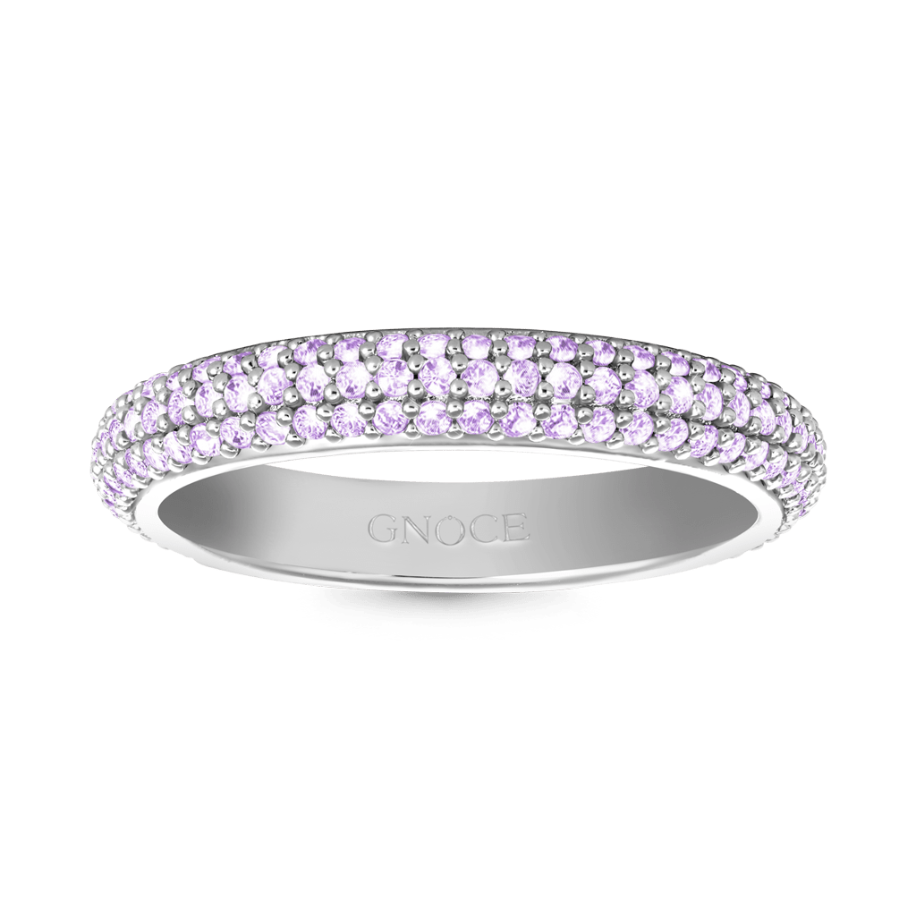 Amethyst Petit Signature Pavé Band image number 0