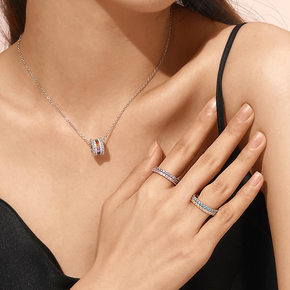Morganite Round-cut Statement Band image number 5