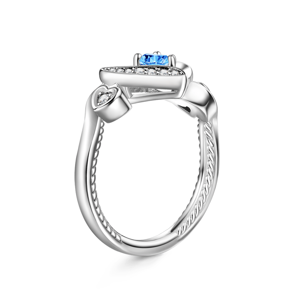 Love Heart Round Cut Birthstone Ring image number 2