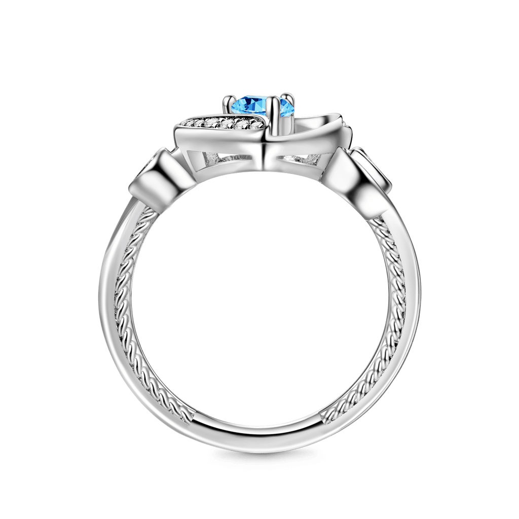 Love Heart Round Cut Birthstone Ring image number 3