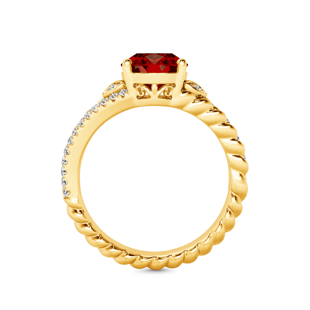 Garnet Oval-cut Vintage Split Shank Ring image number 1