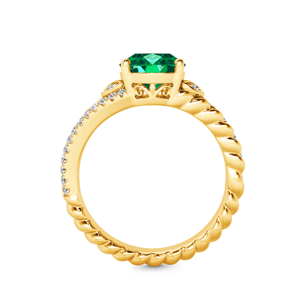 Emerald Oval-cut Vintage Split Shank Ring image number 3