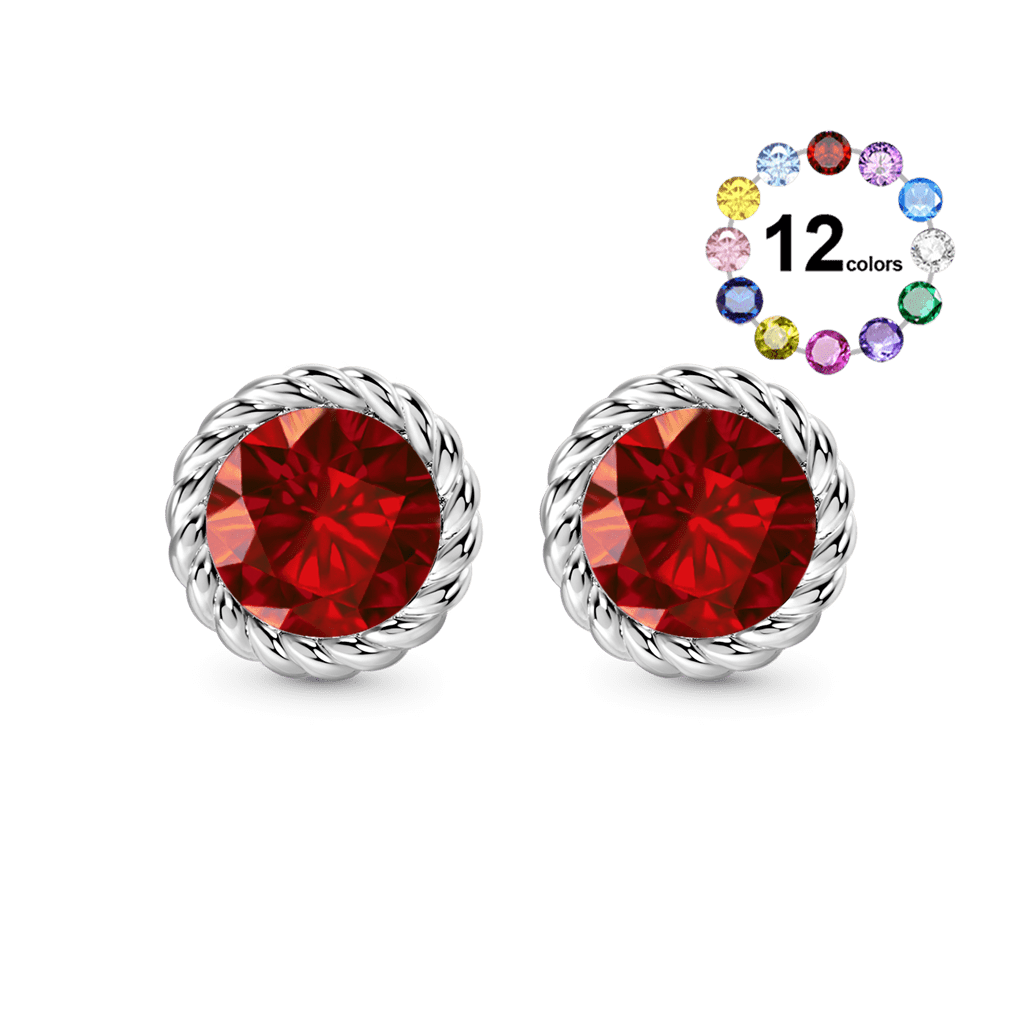 Twisted Rope Birthstone Earrings image number 0