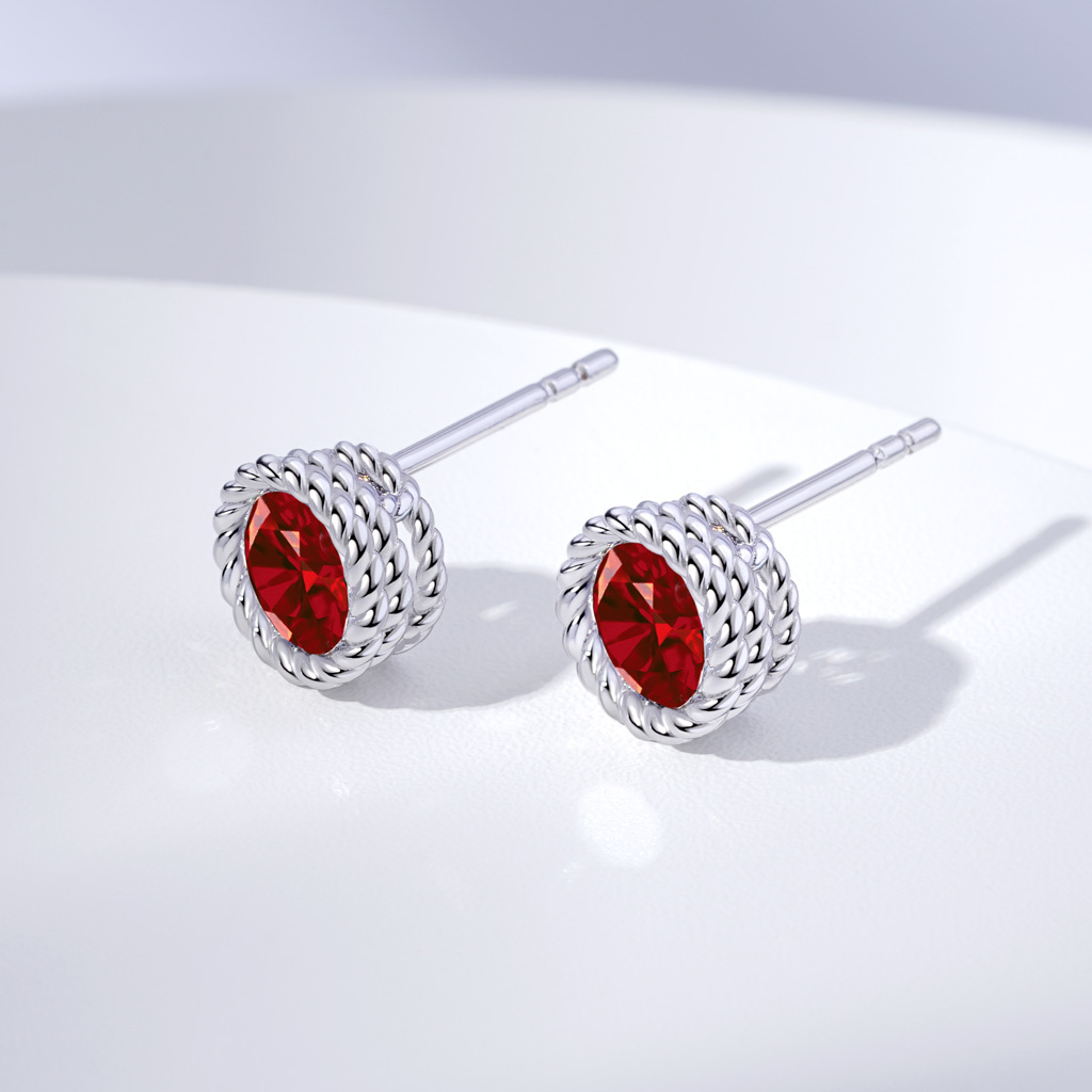 Twisted Rope Birthstone Earrings image number 4