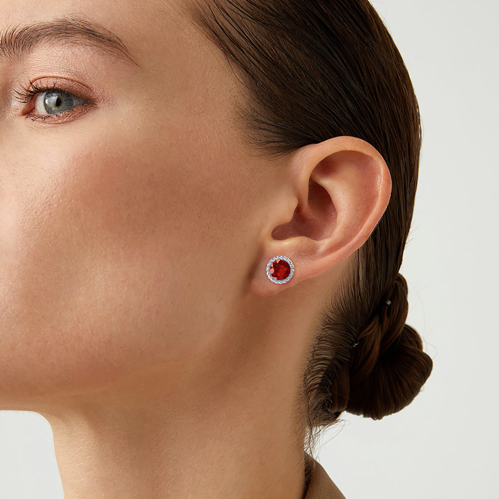 Twisted Rope Birthstone Earrings image number 5