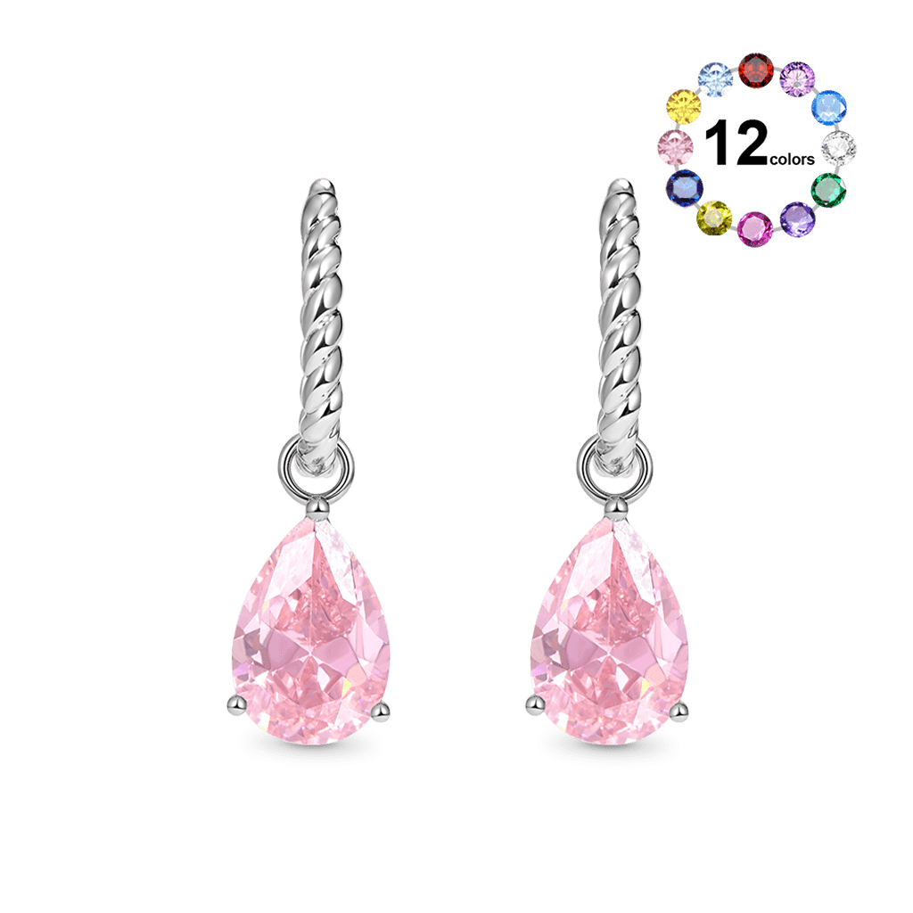 Pink Teardrop Lock Earrings image number 0