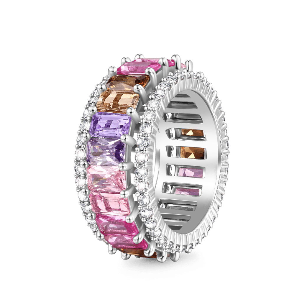 Baguette Cut Gradient Spinner Band image number 1