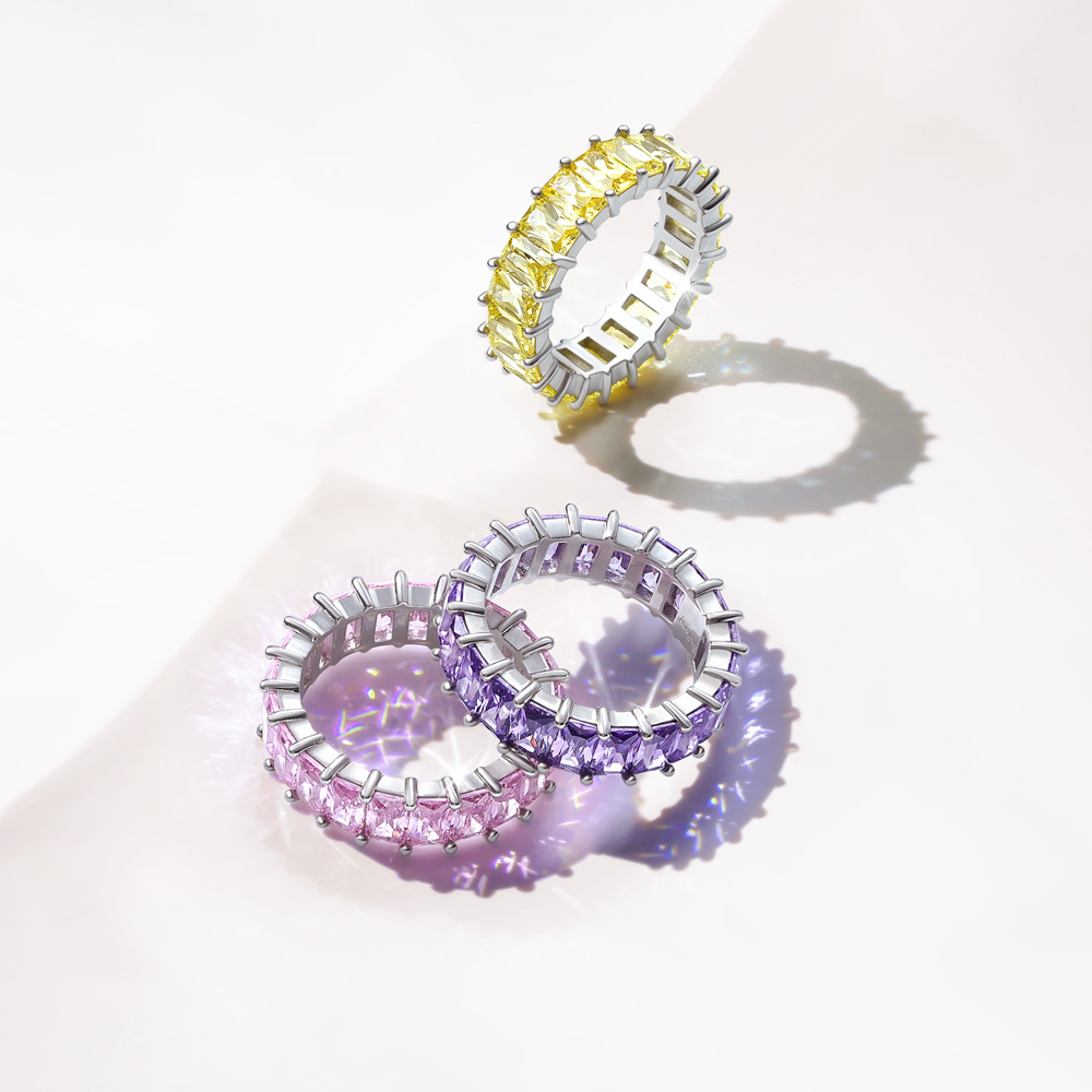 Citrine Baguette Cut Eternity Band image number 3