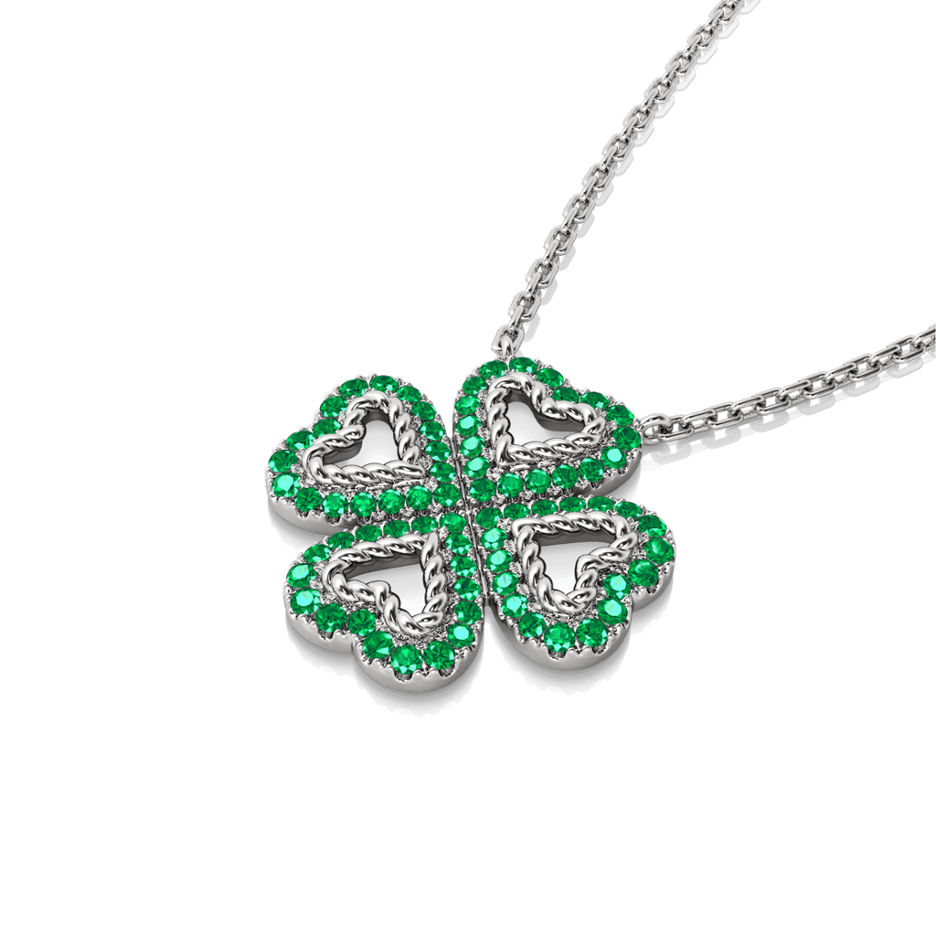 Lucky Four-leaf Clover Twisted Necklace image number 1