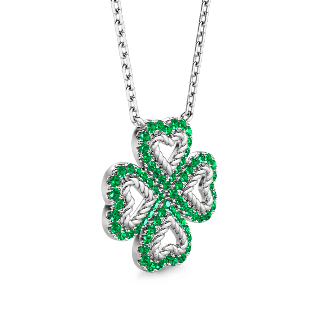Lucky Four-leaf Clover Twisted Necklace image number 2
