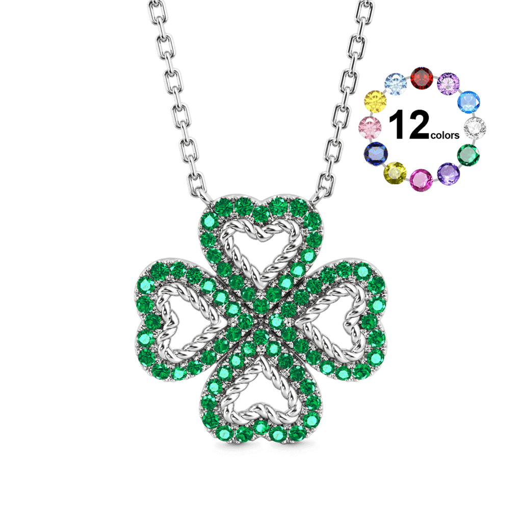 Lucky Four-leaf Clover Twisted Necklace image number 0