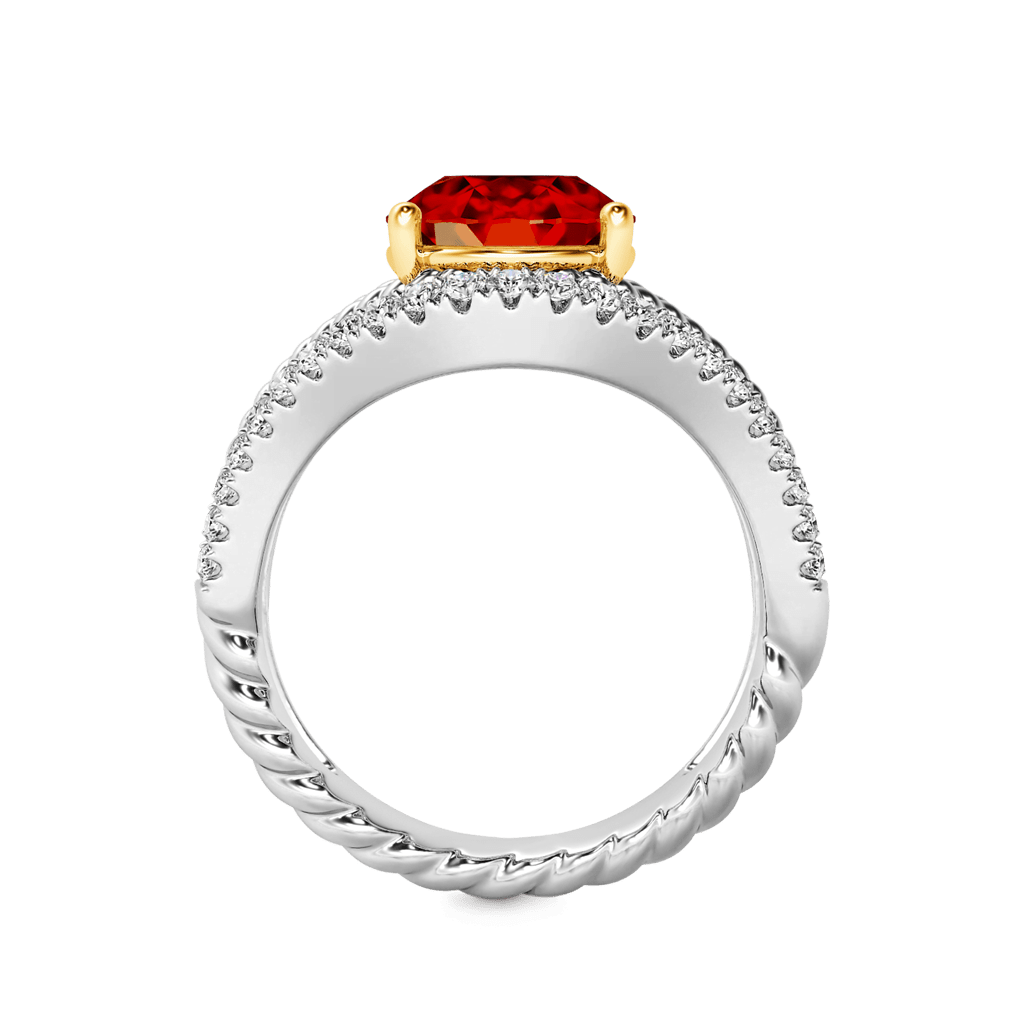 Oval Ruby Wide Band Ring image number 1