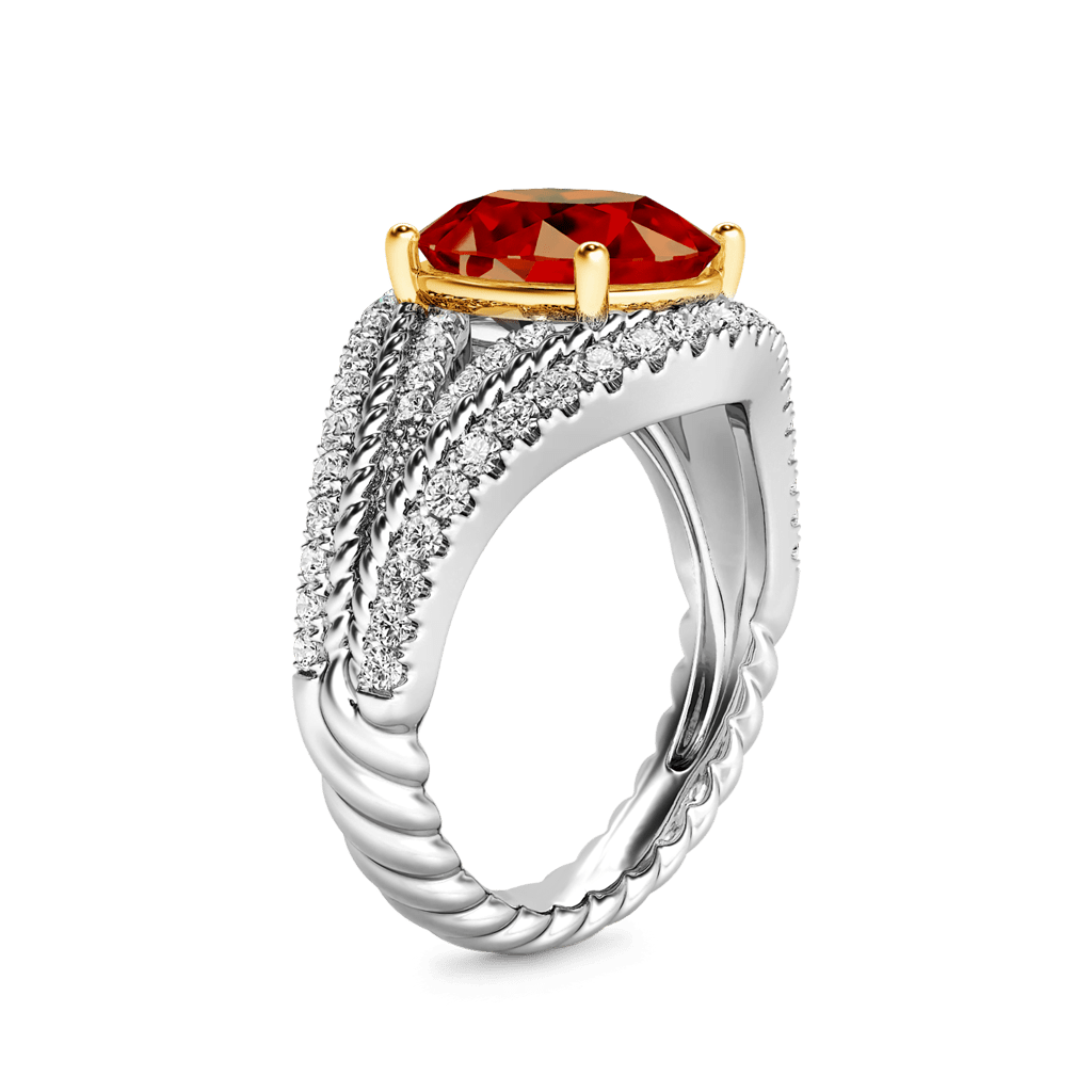 Oval Ruby Wide Band Ring image number 3