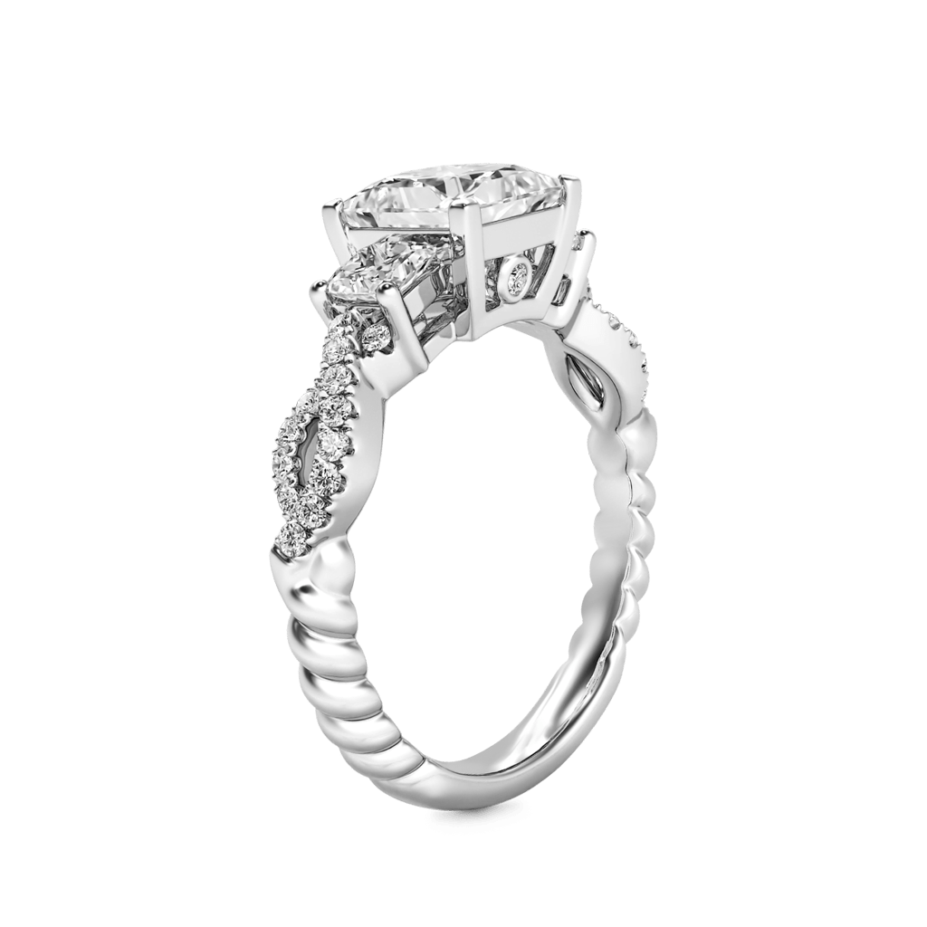Crystal White Three-stone Ring image number 1