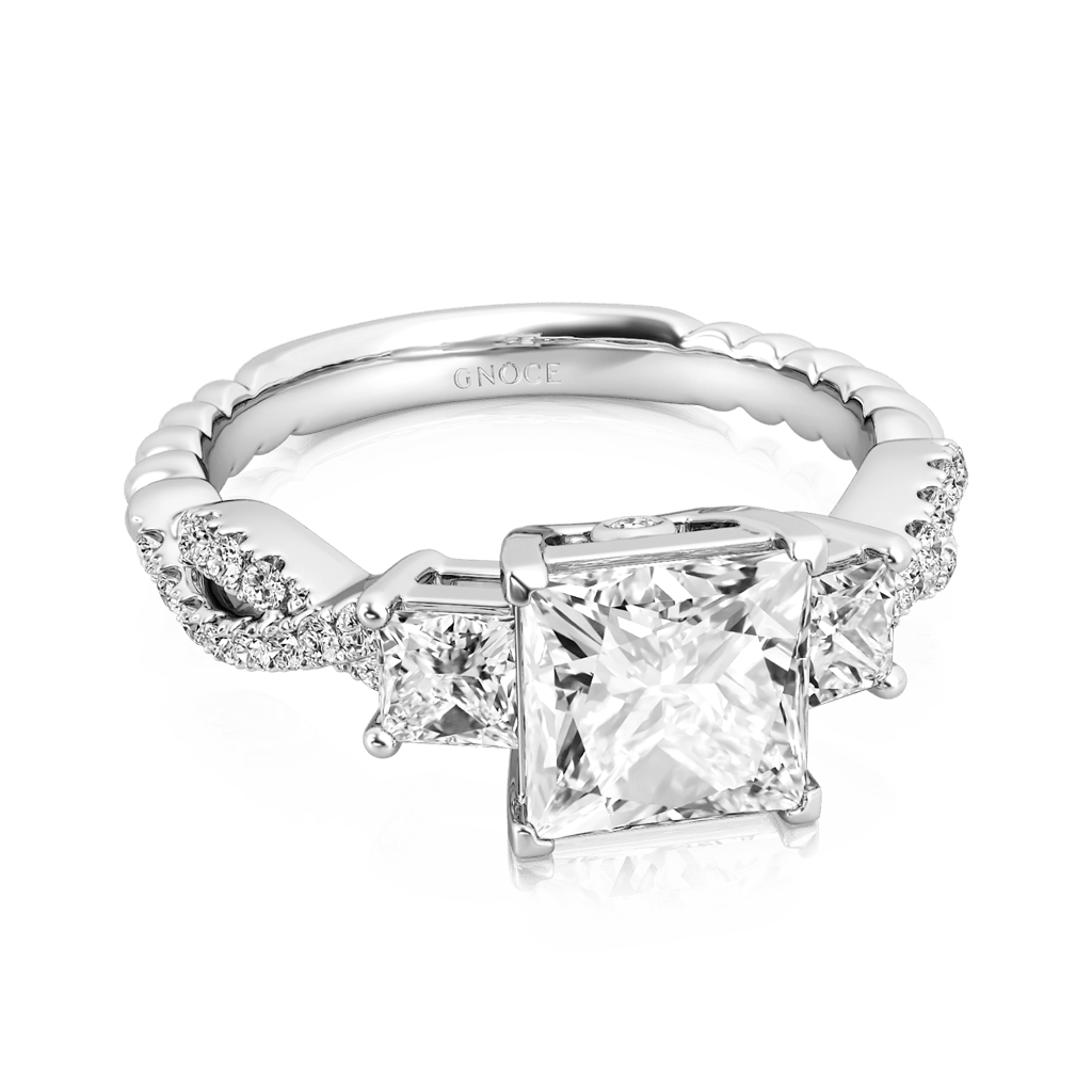 Crystal White Three-stone Ring image number 2