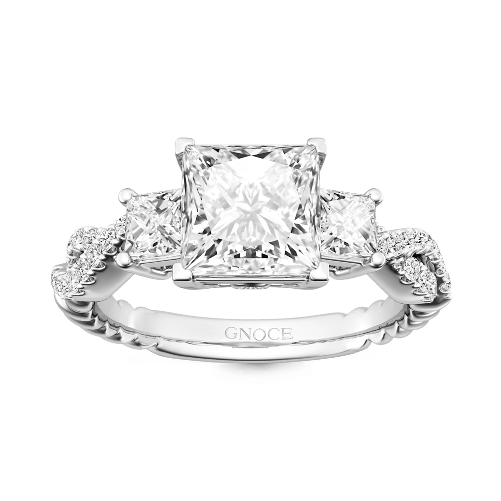 Crystal White Three-stone Ring image number 0