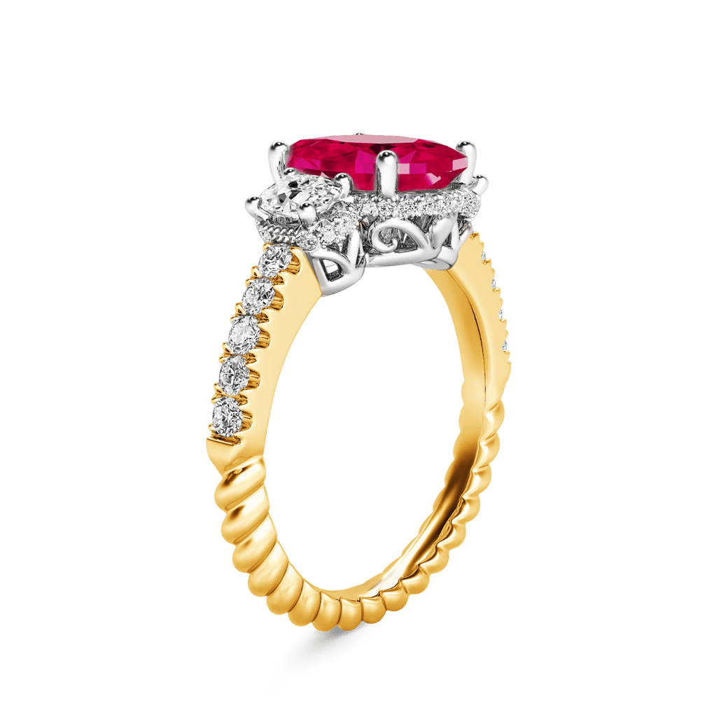 Oval Three-stone Birthstone Ring image number 1