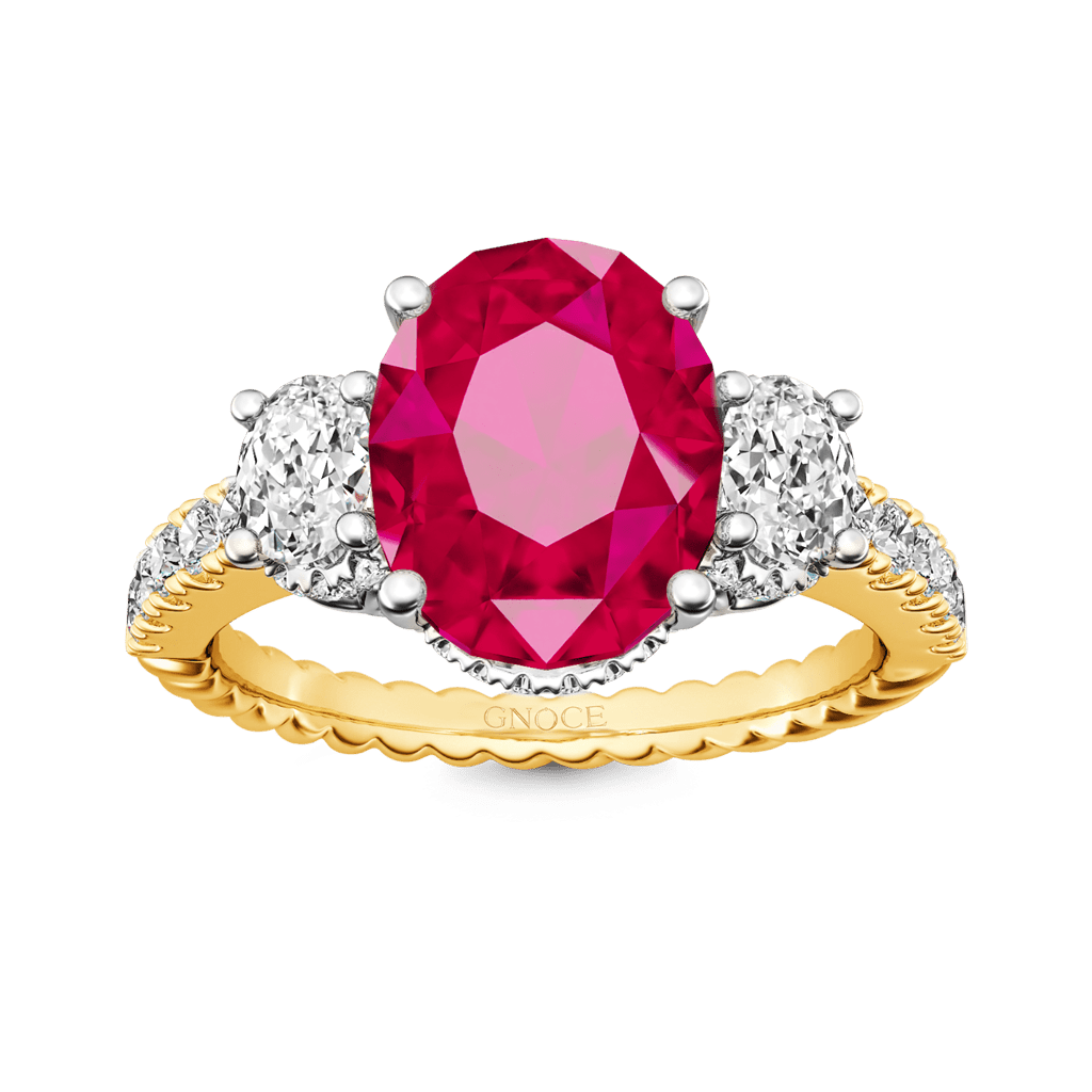 Oval Three-stone Birthstone Ring image number 3