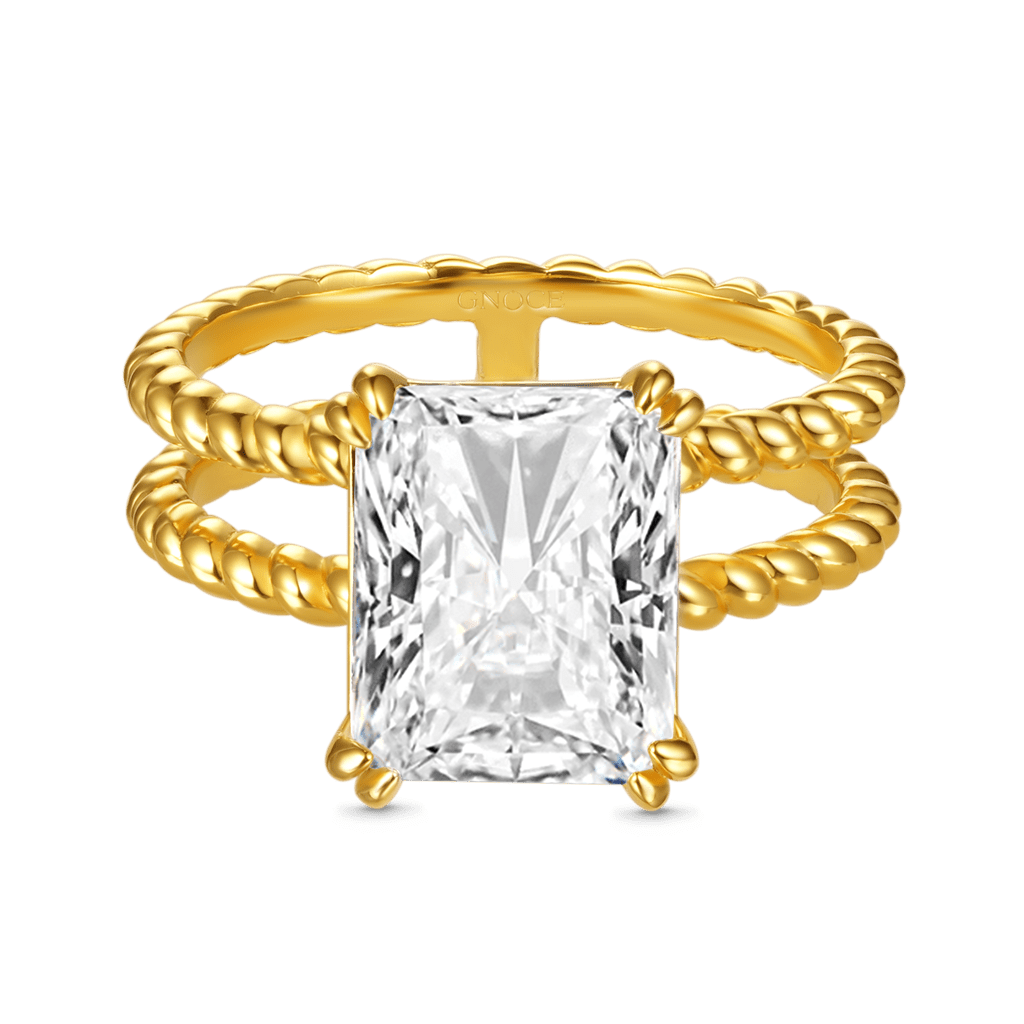 Radiant-cut Soliatire Split Shank Ring image number 0