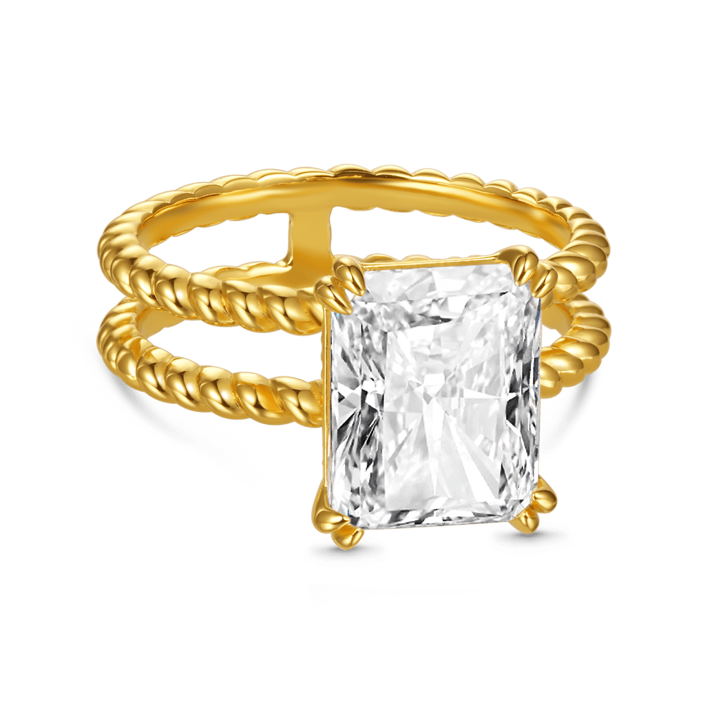Radiant-cut Soliatire Split Shank Ring image number 2