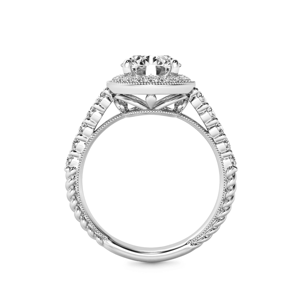 Vintage Round Cut Halo Milgrain Ring image number 1