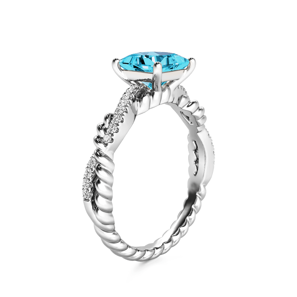 Princess Cut Twisted Infinity Ring image number 4