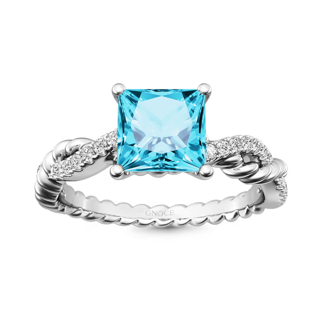 Princess Cut Twisted Infinity Ring image number 2