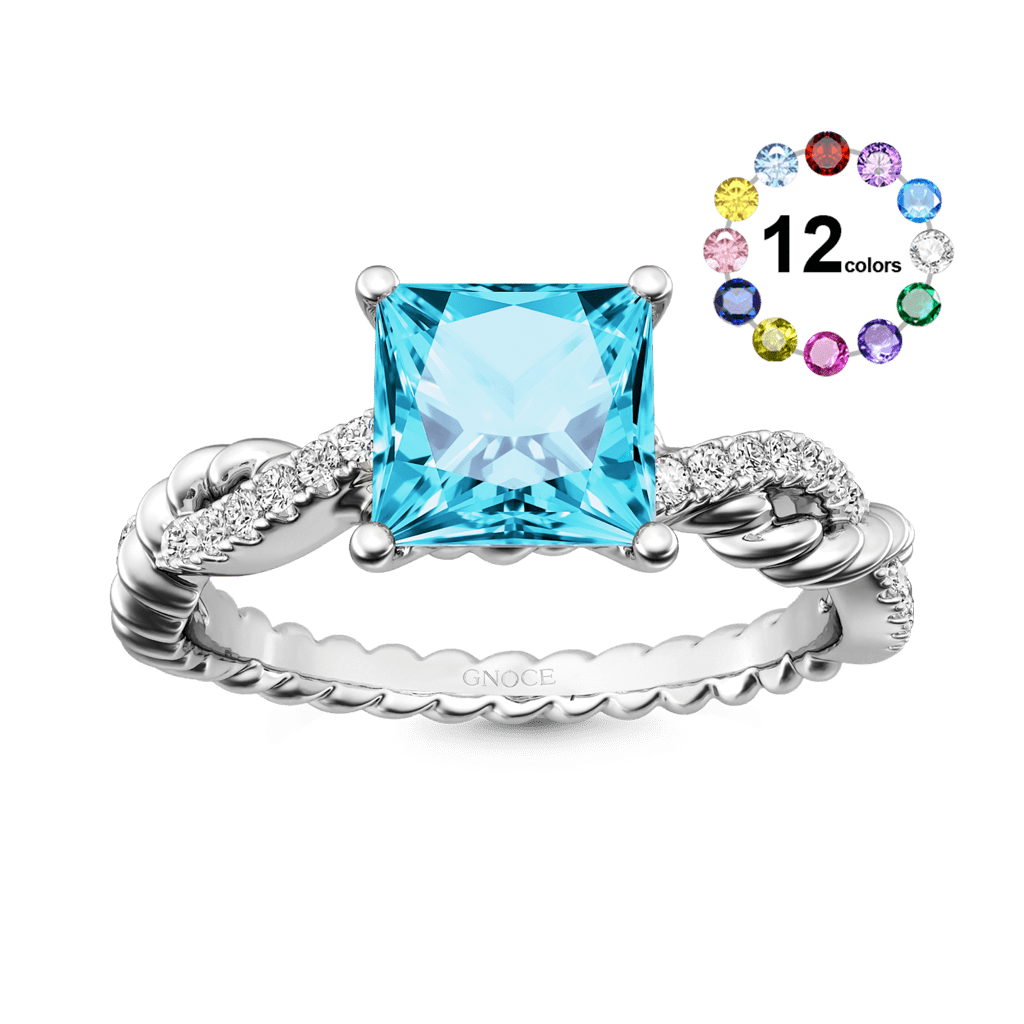 Princess Cut Twisted Infinity Ring image number 0