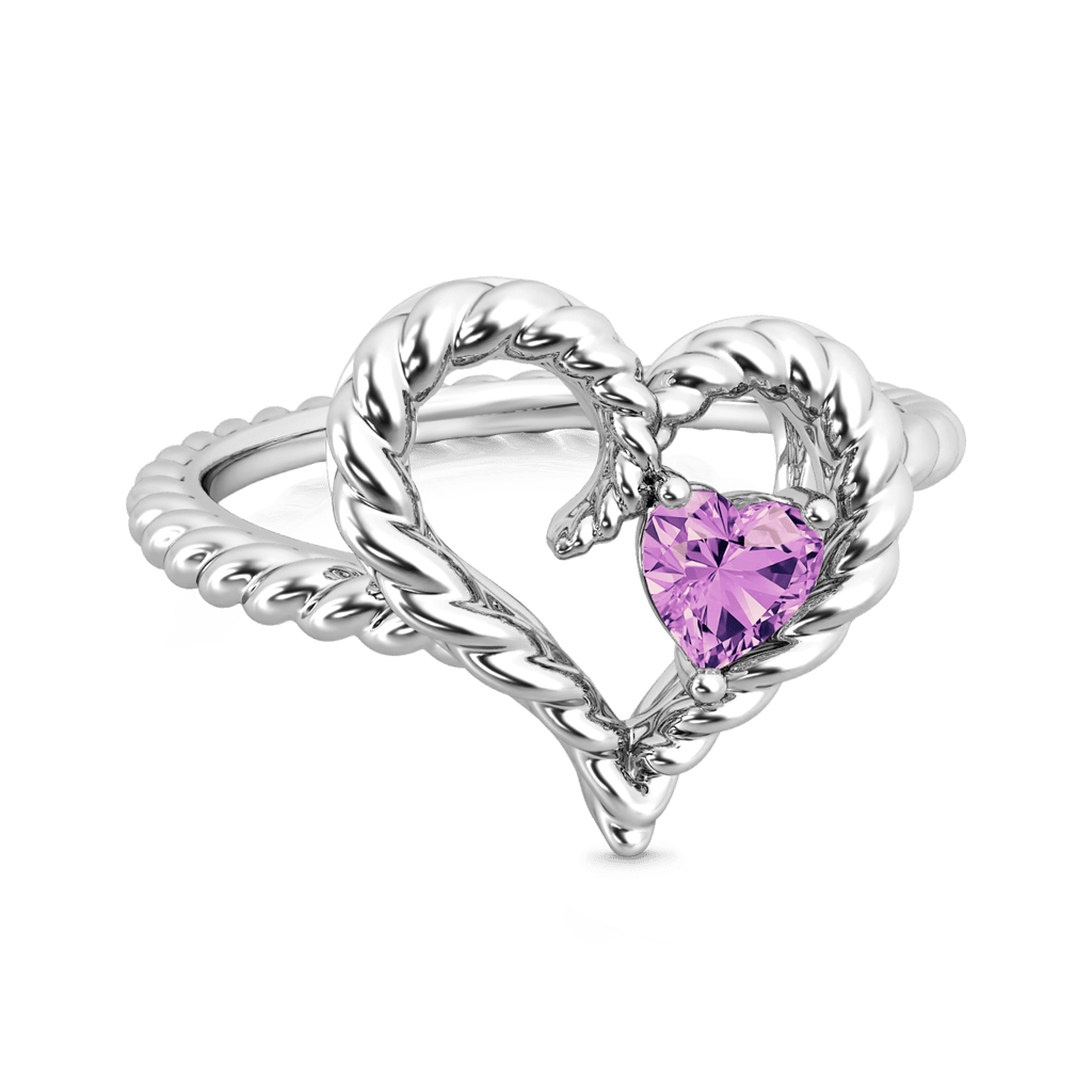 Twisted Rope Heart Promise Ring image number 1