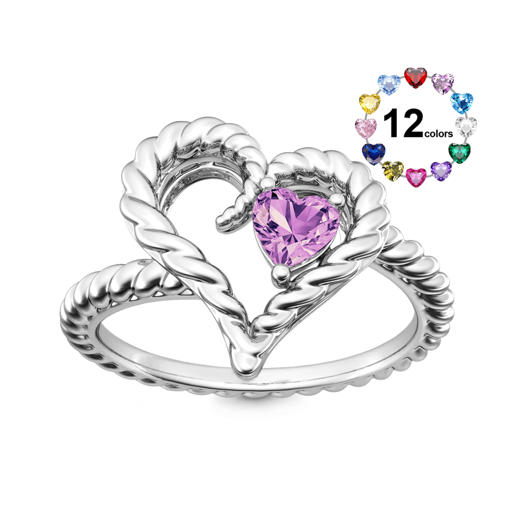 Twisted Rope Heart Promise Ring image number 0